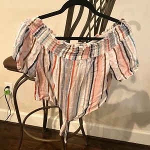 LA Hearts Off the Shoulder Crop Top